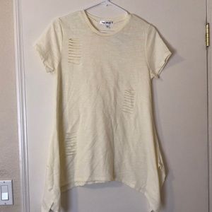 Say What? Cream Distressed Top Never Worn